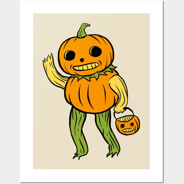 Pumpkin Person Wall Art by Swoody Shop